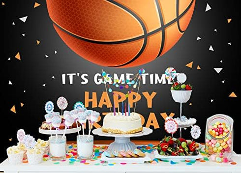Ticuenicoa Basketball Themed Backdrop - 5x3ft Happy Birthday Party Decorations for Kids Game Time Photography