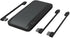 HALO 10000 AC, 10,000mAh Internal Battery with Built-in AC Wall Plug & Charging Cables, Black