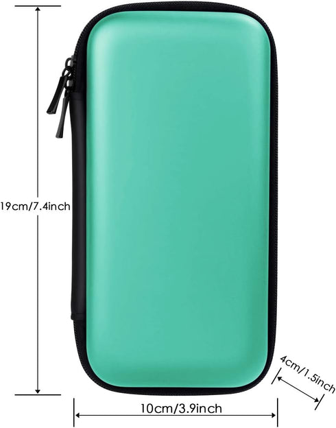 iMangoo Shockproof Organizer Case - Small Travel Essentials Pouch for Electronics, Zipper Tech Cord, Power Bank (Mint)