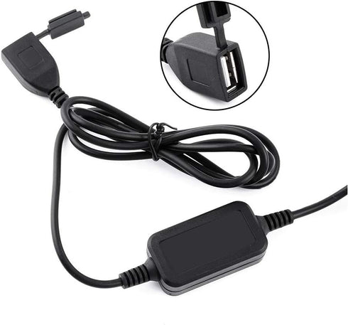 Ultra Compact USB Direct Hardwire Adapter Kit, Waterproof Power Cord Supply for Motorcycle, Smart Phone, GPS