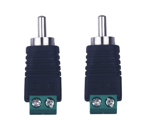 RCA Plugs for Speaker Wire, RCA to AV Screw Terminal Connector, Solderless Adapter for Audio/Video