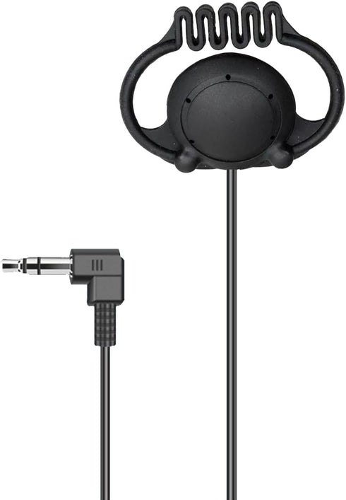 Generic Single Earphone Mono with D-Shaped Wave-Adjustable Design 3.5mm Plug, for Tour Guide