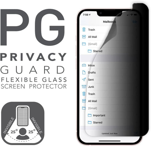 ARMOR Flexible Glass Screen Protector for iPhone 13 Mini, Privacy Guard with 9H Hardness