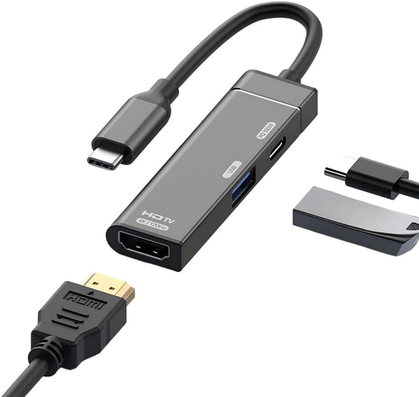 chenyang USB C Hub,3 in 1 USB C to HDMI 4K@120hz/USB 3.0 10Gbps/USB