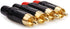 MOBOREST RCA Male Plug Adapter - Audio Phono Gold Plated Solder 24K Gold Speaker Plugs RCA Jack Cable Connector Adapter