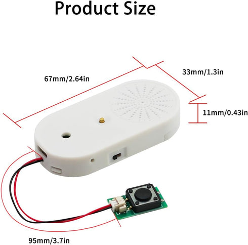 JRGKJCP Chip,16MB MP3 Sound Module Voice Push Button Control Activated Audio Box for Gift Box,Crafts, Christmas,New