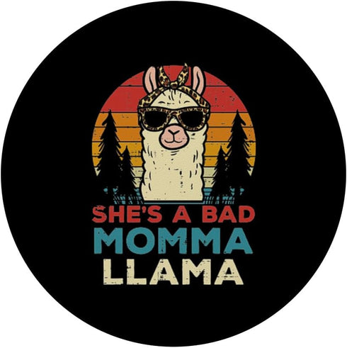 Bad Momma Llama Retro Alpaca PopSockets Standard PopGrip for Mothers Day Mom Mama Women