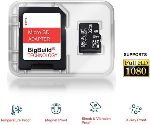 32GB Ultra Fast microSD Memory Card for VTech Kidizoom Camera, SD Adapter Included