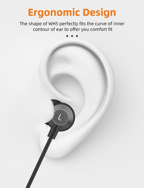 MAS CARNEY WI7 Wired Headphones with Microphone, Universal Compatibility with All 3.5mm Devices, Earbuds