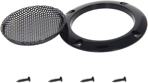 Fielect 2" Speaker Grill Cover, Black Metal Trim Decorative Circle Grille with 8 Screws