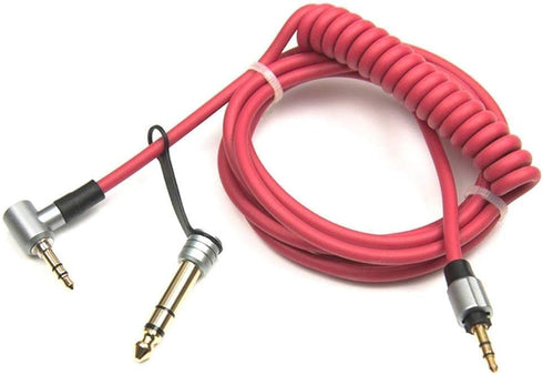 3.5mm & 6.5mm Coiled Cord Replacement Cable for Beats Solo, SoloHD, Pro Detox Headphones