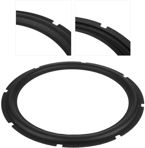 Zerone Speaker Rubber Surround Edge, 12inch Perforated Rubber Edge Rings for Speaker Repair, Black