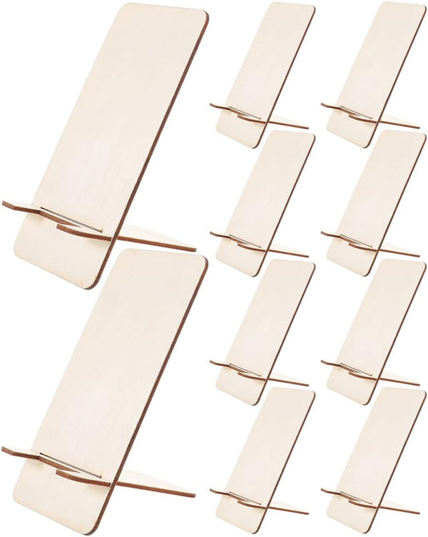 Ipetboom 10pcs Wooden Phone Stand: Desk Phone Holder - Portable Mobile Stand for