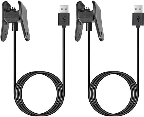 Garmin Vivosmart 4 Charger - Replacement Charging Data Cable Clip Cord (Black, 2-Pack) for Vivosmart 4.