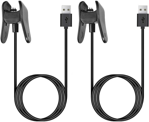 Garmin Vivosmart 4 Charger - Replacement Charging Data Cable Clip Cord (Black, 2-Pack) for Vivosmart 4.