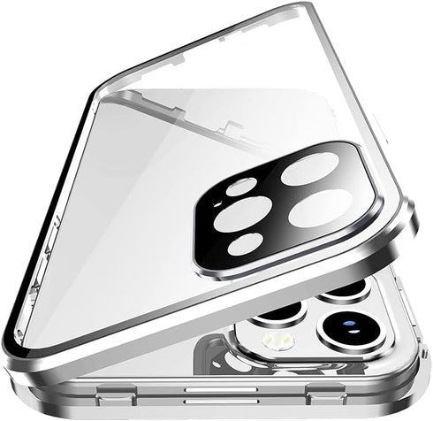 Anti-spy Screen Case for iPhone 12 Pro Max, Lock + Magnetic Adsorption Anti-Peeping Metal Frame Protective Cover