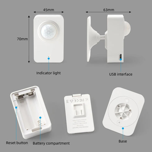 Smart Wi-Fi Motion Sensor, Wireless PIR Motion Detector with App Notification Alert for Home Security