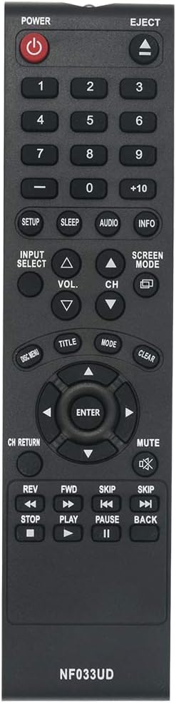 NF033UD Replace Remote Control for Sylvania Emerson TV Models: LD190SS1, LD190EM2, LD260EM2, LD320EM2, and More