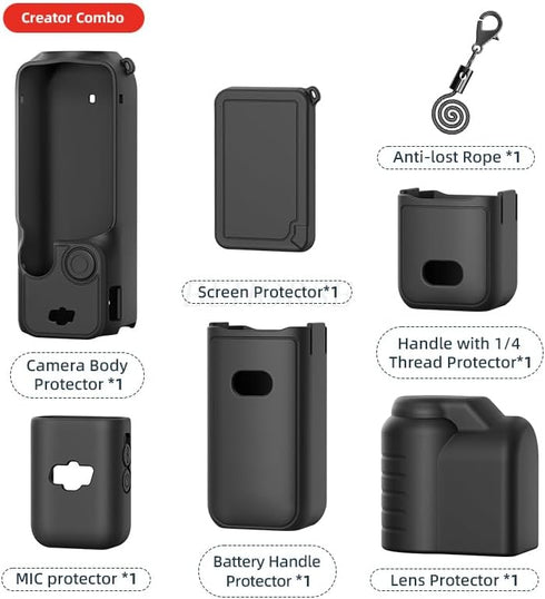 Gimbal Silicone Protective Case Cover - All-Round Protection for DJI Osmo Pocket 3 Handheld Camera Lens Screen