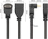Bluwee 90-Degree (0.5FT) HDMI Extension Cable High Speed Angle Male to Female Wire Cord Extender - Gold Plated Plugs