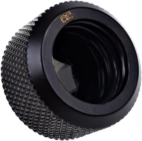 Alphacool 17264 Eiszapfen 16mm HardTube Compression Fitting - G1/4 Knurled Deep Black Water Cooling Fittings