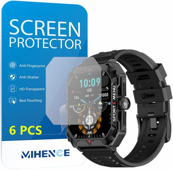 Compatible FreeDvigor 2.02'' Smart Watches Screen Protector, PET HD Protective Film for Bgulong/Cheerall/FreeDvigor H22