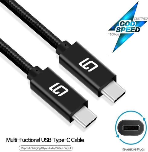 USB C to USB C Cable (10Gbps) SuperSpeed Certified, 100W Power, Nylon Braided, 10ft, Dual 4k or Single 5k