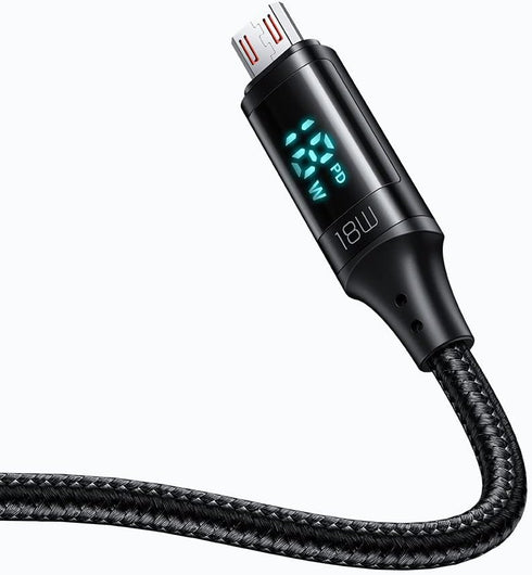mcdodo Micro USB Nylon Braided Sync Charge USB Data Cable 4FT/1.2M Compatible with Samsung/HTC/MP3 (Micro Black)