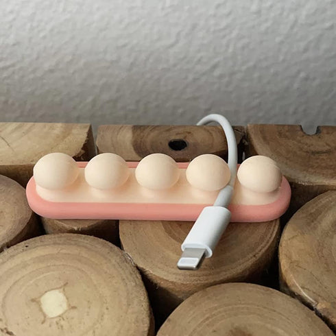 3 Pack Pea Cable Clips, USB Cable Organizer, Charging Cord Holder for Car, Office Desk, Workbench, Bedroom Nightstand
