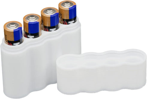 Slimline AAA Battery Case, Soft Durable Material - Pack of 2 (Holds 4 Batteries)