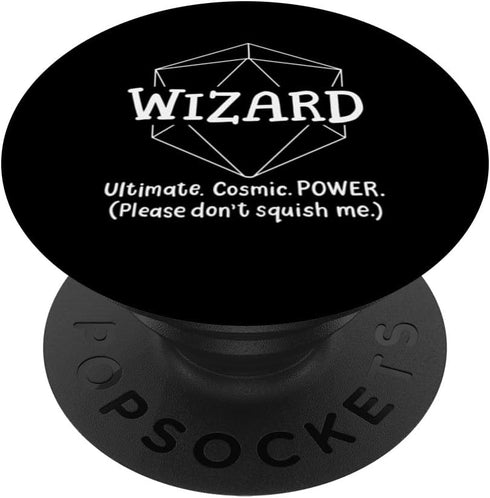 Wizard Funny Character Joke PopSockets Standard PopGrip for Roleplaying Games RPG Gamer