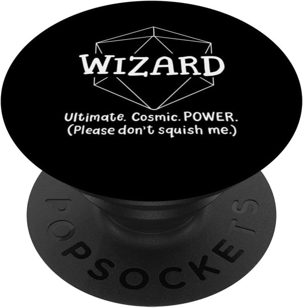 Wizard Funny Character Joke PopSockets Standard PopGrip for Roleplaying Games RPG Gamer