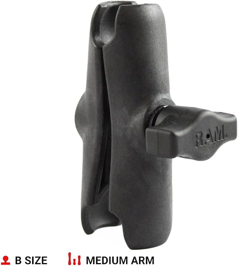 RAM Mounts RAP-B-201U Composite Double Socket Arm with Medium Arm Compatible with RAM B Size 1" Ball Components