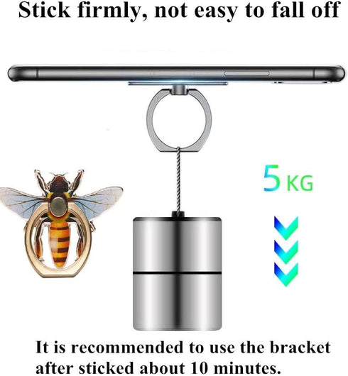 Bee Shape Style Alloy Color Paint Panel 360° Rotation Cell Phone Ring Holder Stand, Compatible with iPhone Samsung LG