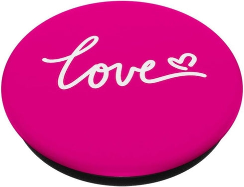 Pretty Cute Hot Pink Solid Heart Love Girly Design PopSockets PopGrip for Phones & Tablets