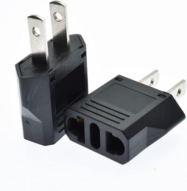 US Plug Adapter, EU AU CN to US America Travel Plug Adapter, AC Outlet Power Converter (2 Pack)