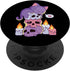 Purple Cat on Skulls Cute Aesthetic Anime Kawaii PopSockets Standard PopGrip