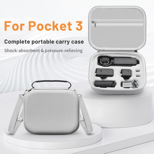 3 3 DFTIME Pocket Bag Carry Case, Portable PU Hard Storage Bag with Shoulder Straps Case Compatible for DJI Osmo Pocket