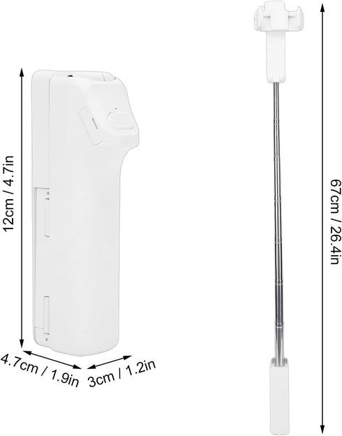 Yechiry 67cm 360 Compact Retractable Selfie Stick, Extendable to Selfie Stick, Rotatable Holder Pole with Bluetooth