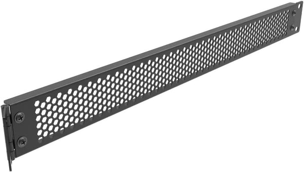 Jingchengmei 1U Hinged Perforated Blank Panel - Black Steel Rack Mount Spacer Panel for 19-Inch Network Cabinet