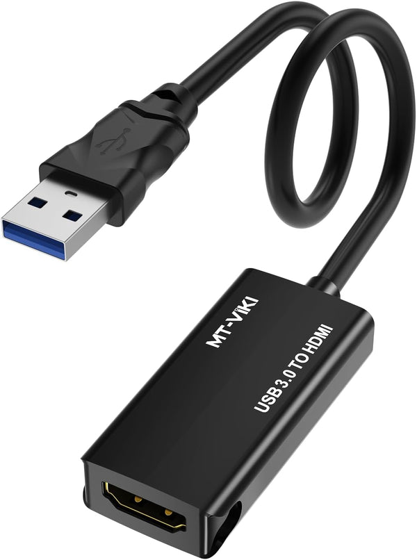 MT-VIKI USB 3.0 to HDMI Adapter, Male to Female Adapter, 1080P Compatible with Mac OS, Windows 10/8.1/8/7