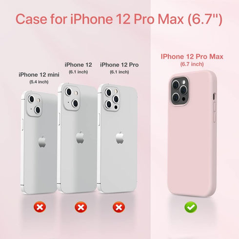 Miracase iPhone 12 Pro Max Case, Liquid Silicone Gel Rubber Shockproof Phone Case with Soft Anti-Scratch Microfiber