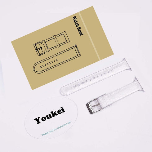 Glitter Clear Silicone Band for Donerton Smartwatch, Compatible with FirYawee/Virmee VT3/Popglory P22 and more