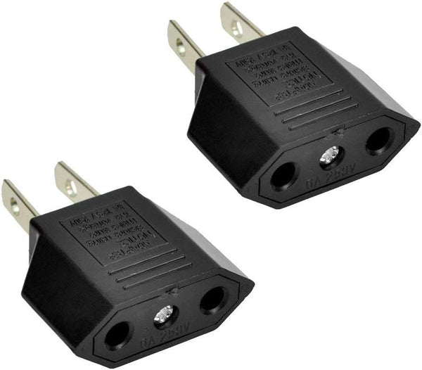 ANRANK E-U1009618AK EU Europe to US USA Travel Power Plug Adapter Converter (Black,