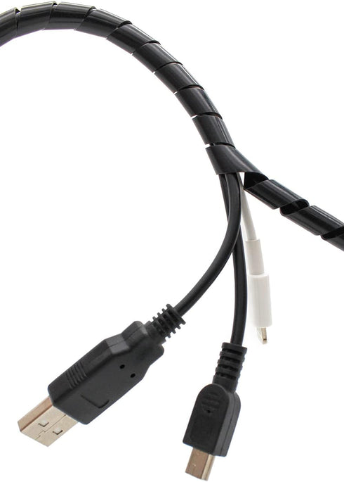 Spiral Cable Wrap, 10ft – 1/4 inch Wire Wrap Cord Covers for PC TV Electrical Wire Organizer, Black