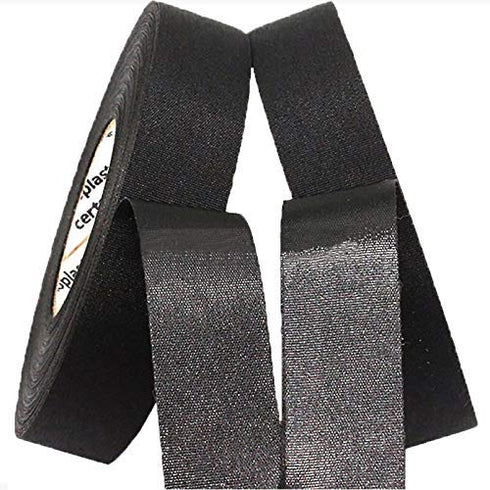 Ergonflow (19MM 25M)(2 Automotive Wiring Harness Cloth Tape High Temp Wire Harness Wrapping Tape, Black Adhesive Fabric