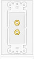 TNP 2 Pack Home Theater Speaker Wall Plate Outlet - Gold Plated Copper Banana Plug Binding Post Connector, White