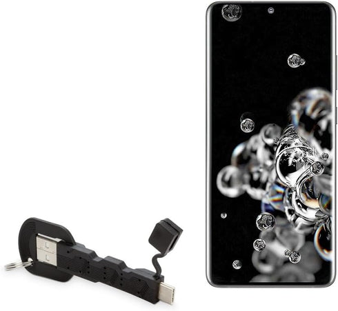 BoxWave Cable Compatible with Samsung Galaxy S20 Ultra 5G - USB Type-C Keychain Charger, Key Ring USB Type-C to Type-A