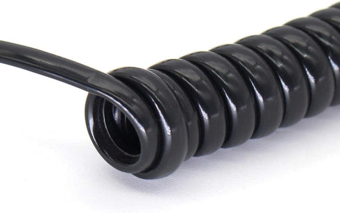 Telephone Handset Cord Detangler Cable, 2.64 to 22 Feet Uncoiled, Black, 2pcs Spiral Curly Cable Extension