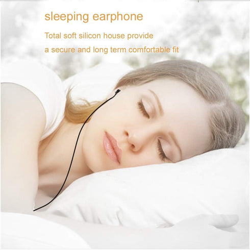 Sleep Earphone,Soft Earbuds with Mic,Noise Cancelling,in-Ear earpods for Side Sleeper, 3.5mm Jack Air Travel,Snoring,Gym Meditation& Relaxation (Black)